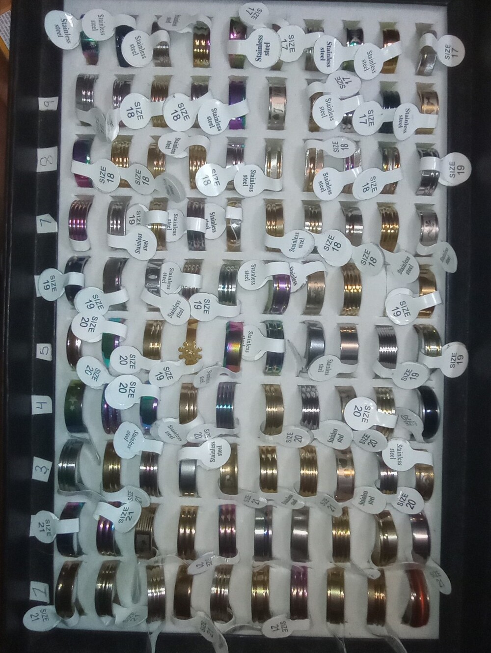 100pc Unisex Stainless Steel Ring Lot - Brand New Assorted Mixed Sizes